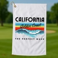 Golden Coast Perfect Wave California Golf Towel thumb 1
