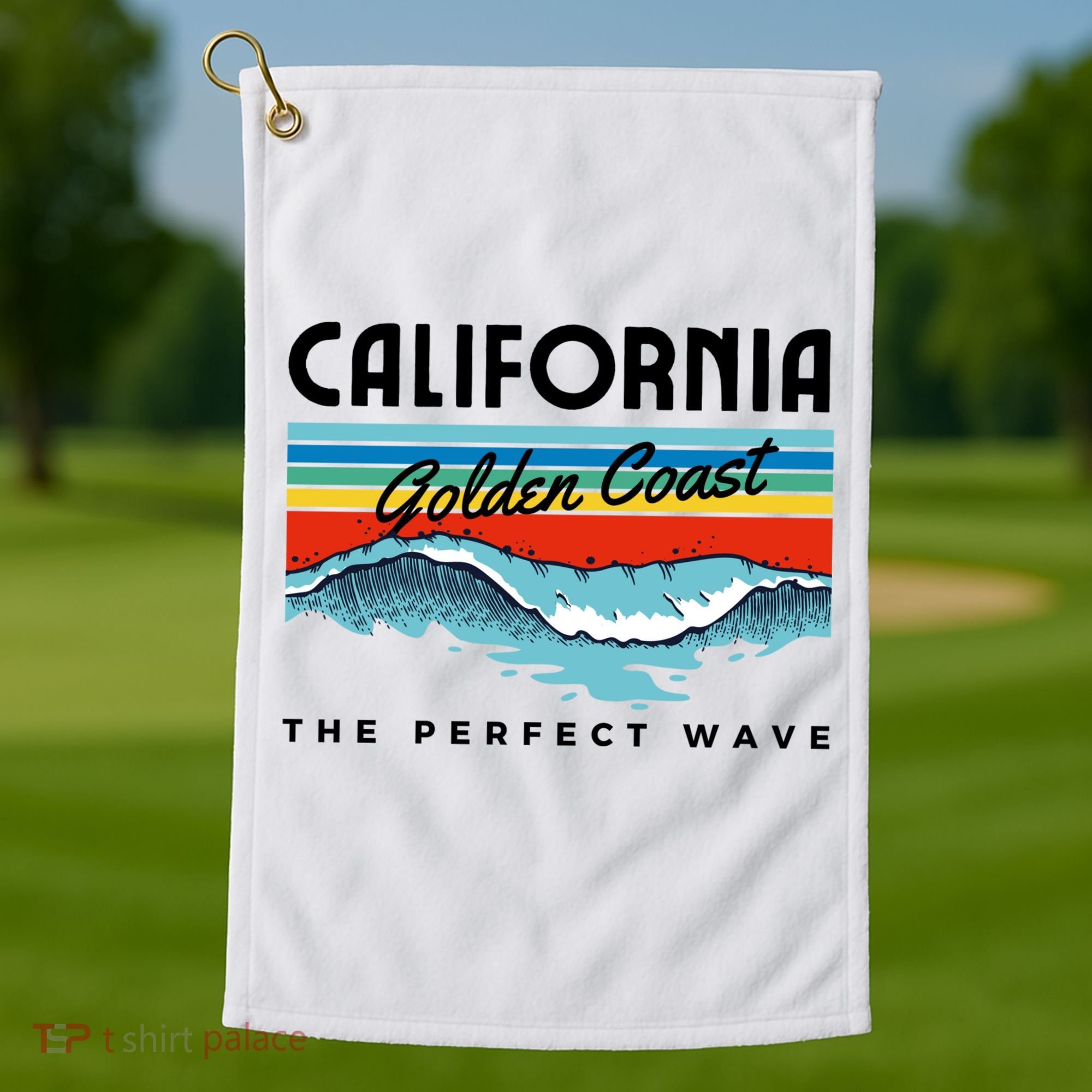 Golden Coast Perfect Wave California Golf Towel