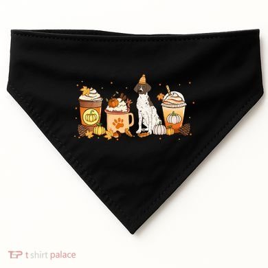 Gsp Coffee Pumpkin Spice Dog Lovers Fall Thanksgiving Gift USA-Made Doggie Bandana