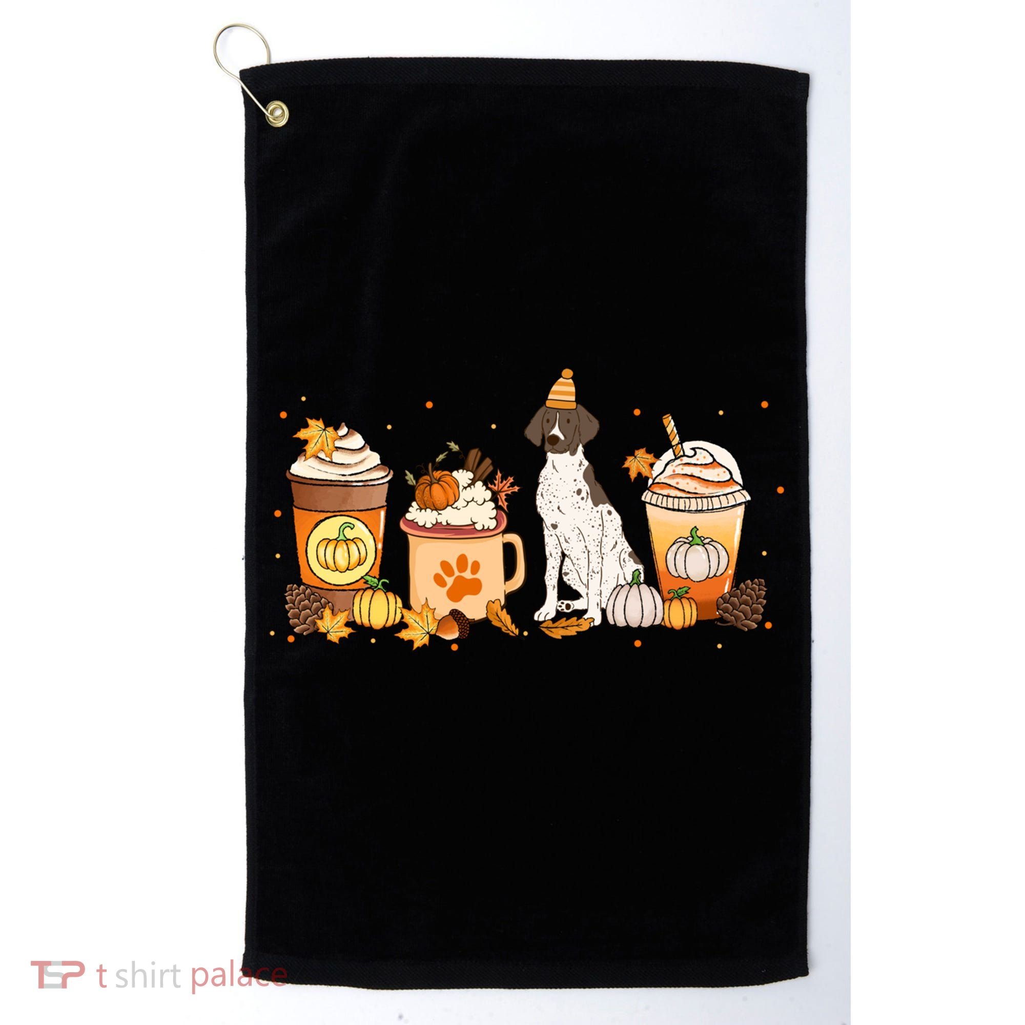 Gsp Coffee Pumpkin Spice Dog Lovers Fall Thanksgiving Gift Golf Towel