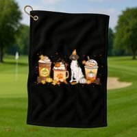 Gsp Coffee Pumpkin Spice Dog Lovers Fall Thanksgiving Gift Golf Towel thumb 1