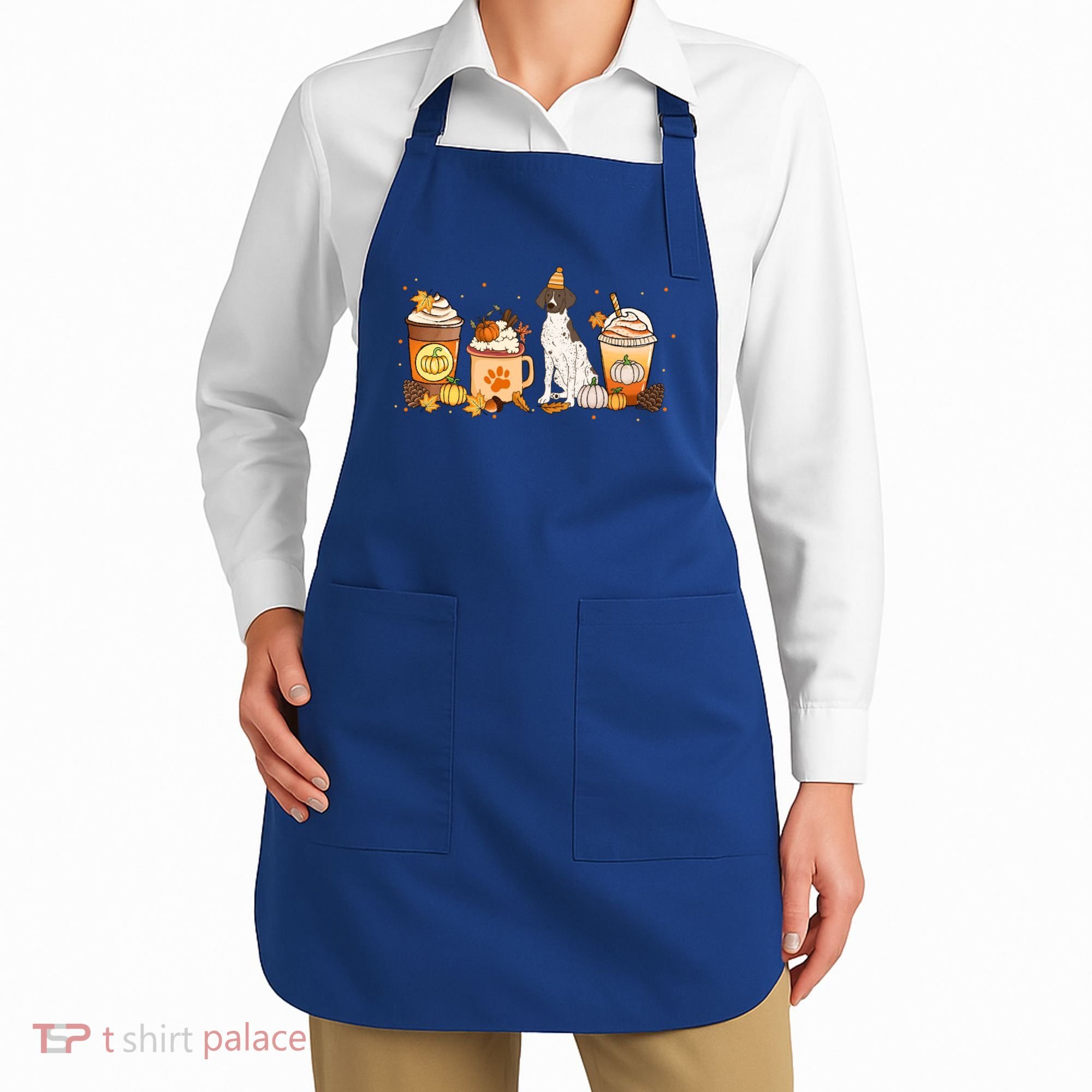 Gsp Coffee Pumpkin Spice Dog Lovers Fall Thanksgiving Gift Apron
