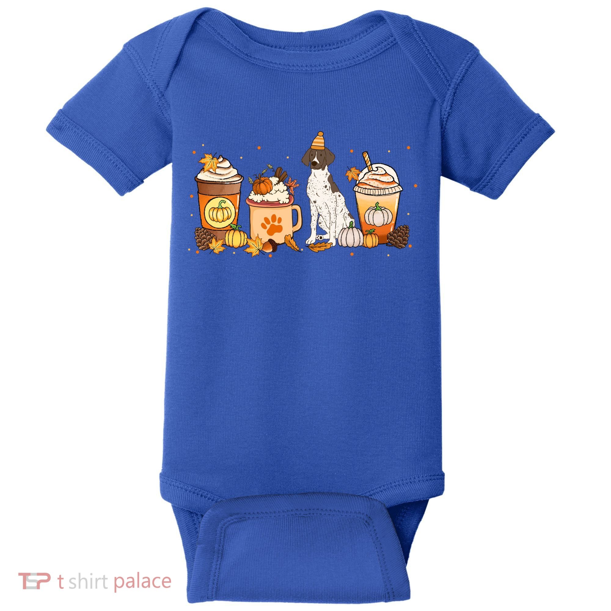 Gsp Coffee Pumpkin Spice Dog Lovers Fall Thanksgiving Gift Baby Bodysuit