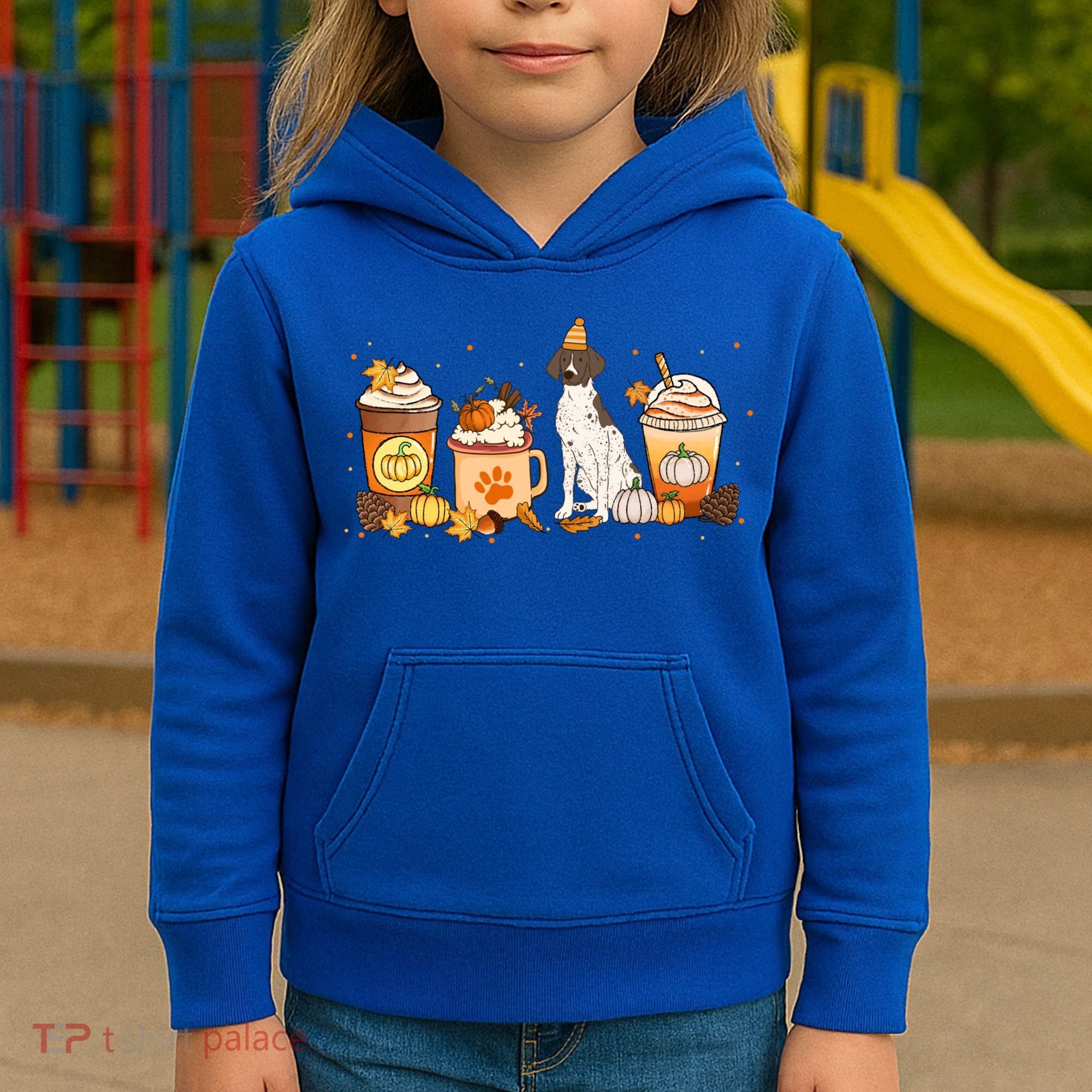 Gsp Coffee Pumpkin Spice Dog Lovers Fall Thanksgiving Gift Kids Hoodie