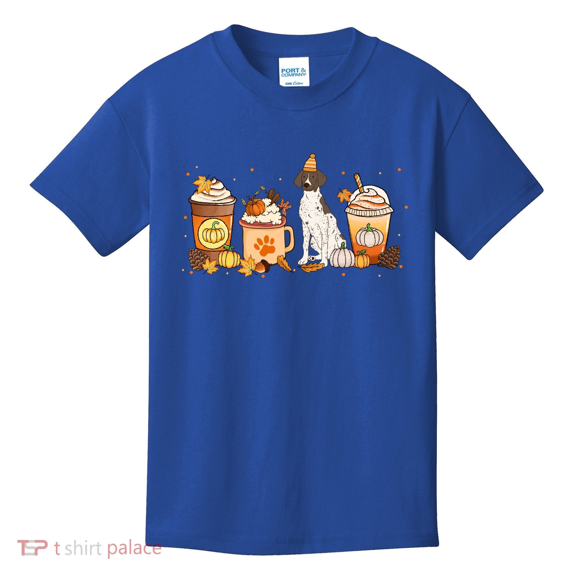 Gsp Coffee Pumpkin Spice Dog Lovers Fall Thanksgiving Gift Kids T-Shirt