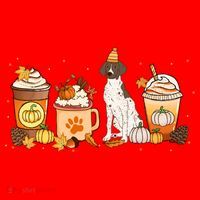 Gsp Coffee Pumpkin Spice Dog Lovers Fall Thanksgiving Gift Santa Hat thumb 1