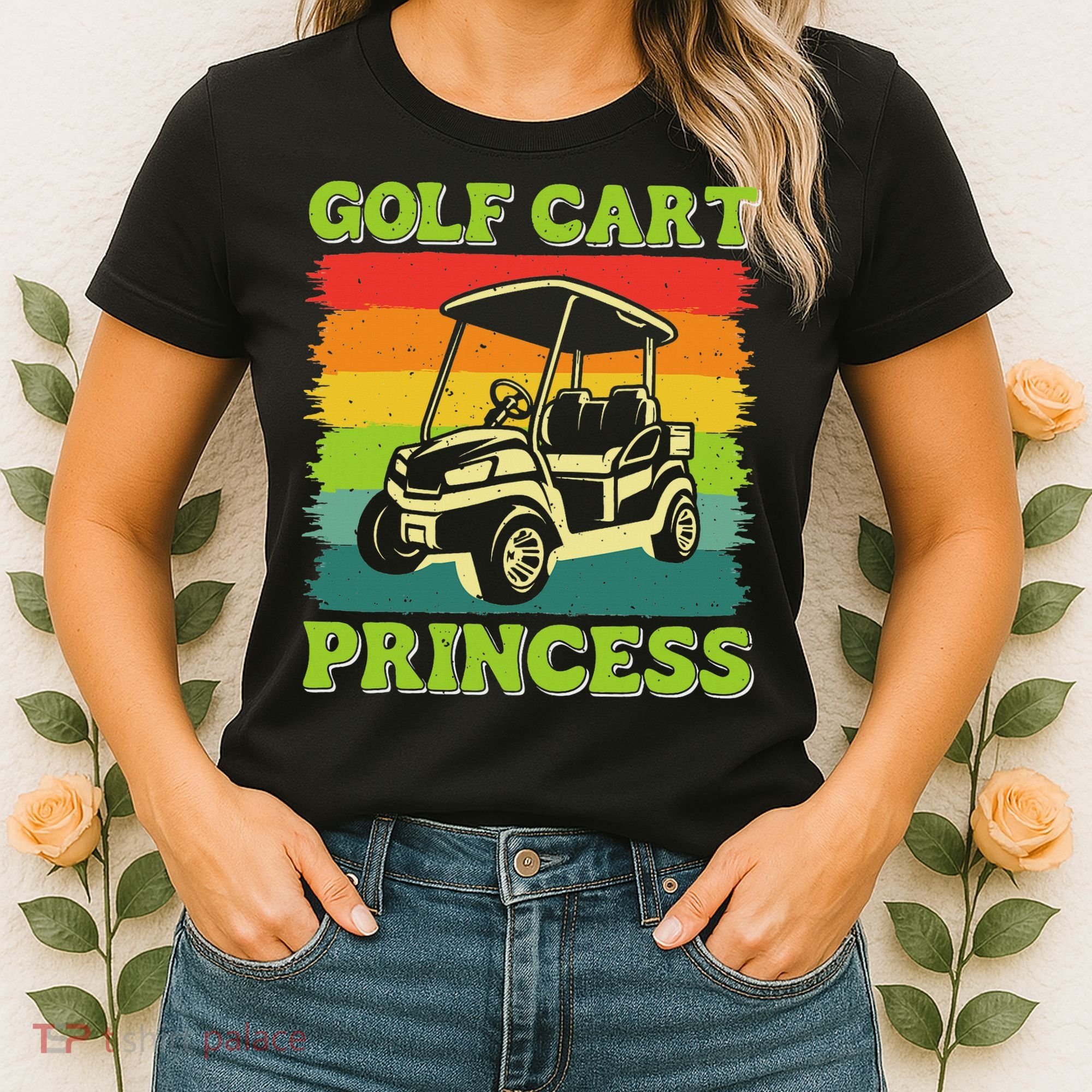Golf Cart Princess Golf Sports Player Lover Golfer Golfing Women's T-Shirt