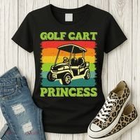 Golf Cart Princess Golf Sports Player Lover Golfer Golfing Women's T-Shirt thumb 3