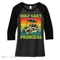 Golf Cart Princess Golf Sports Player Lover Golfer Golfing Women's Tri-Blend 3/4-Sleeve Raglan Shirt thumb 0