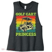 Golf Cart Princess Golf Sports Player Lover Golfer Golfing Women's Racerback Cropped Tank thumb 0