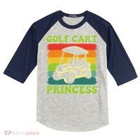 Golf Cart Princess Golf Sports Player Lover Golfer Golfing Kids Colorblock Raglan Jersey thumb 0