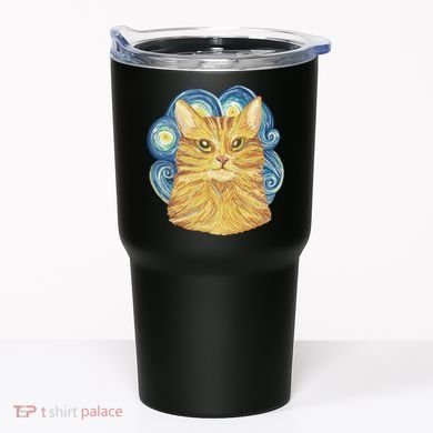 Golden Cat Post Impressionism Tumbler