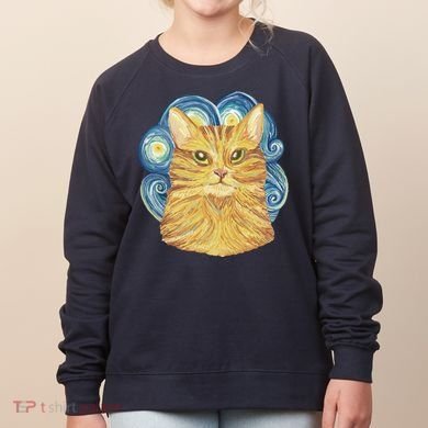 Golden Cat Post Impressionism Women's Sweatshirt