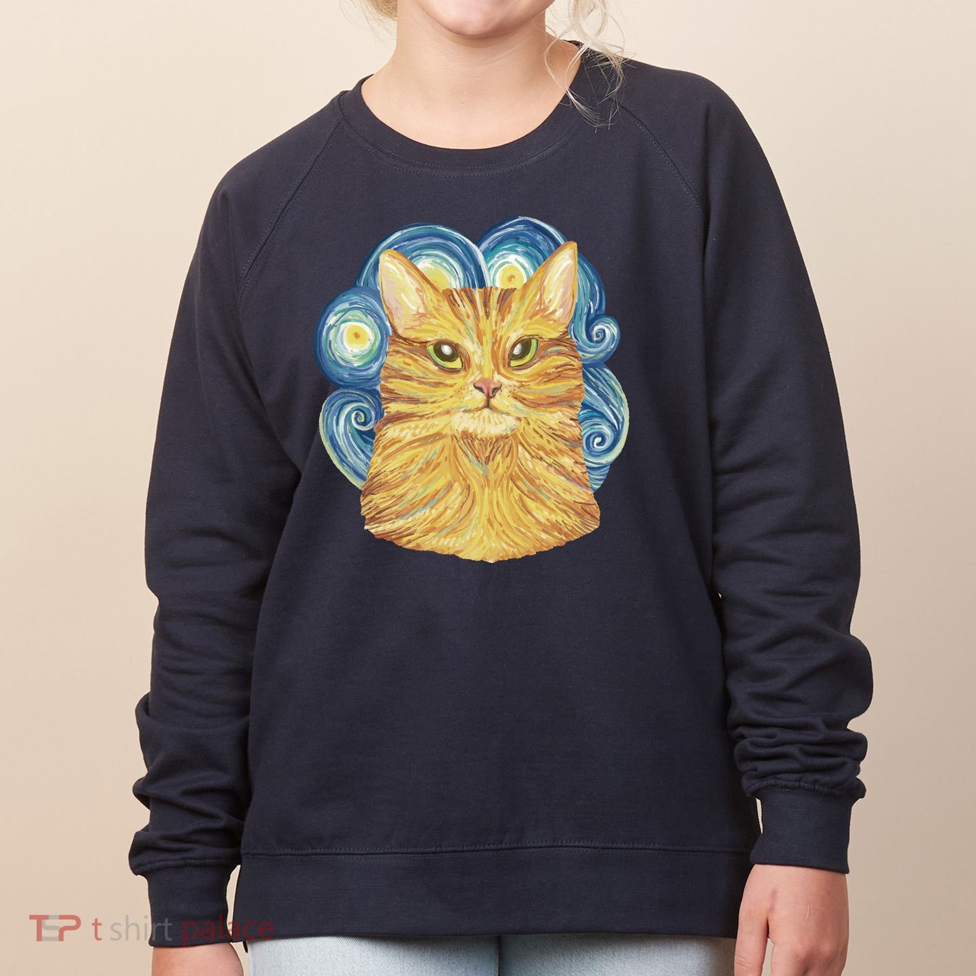 Golden Cat Post Impressionism Women's Sweatshirt