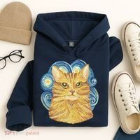 Golden Cat Post Impressionism Hoodie thumb 4