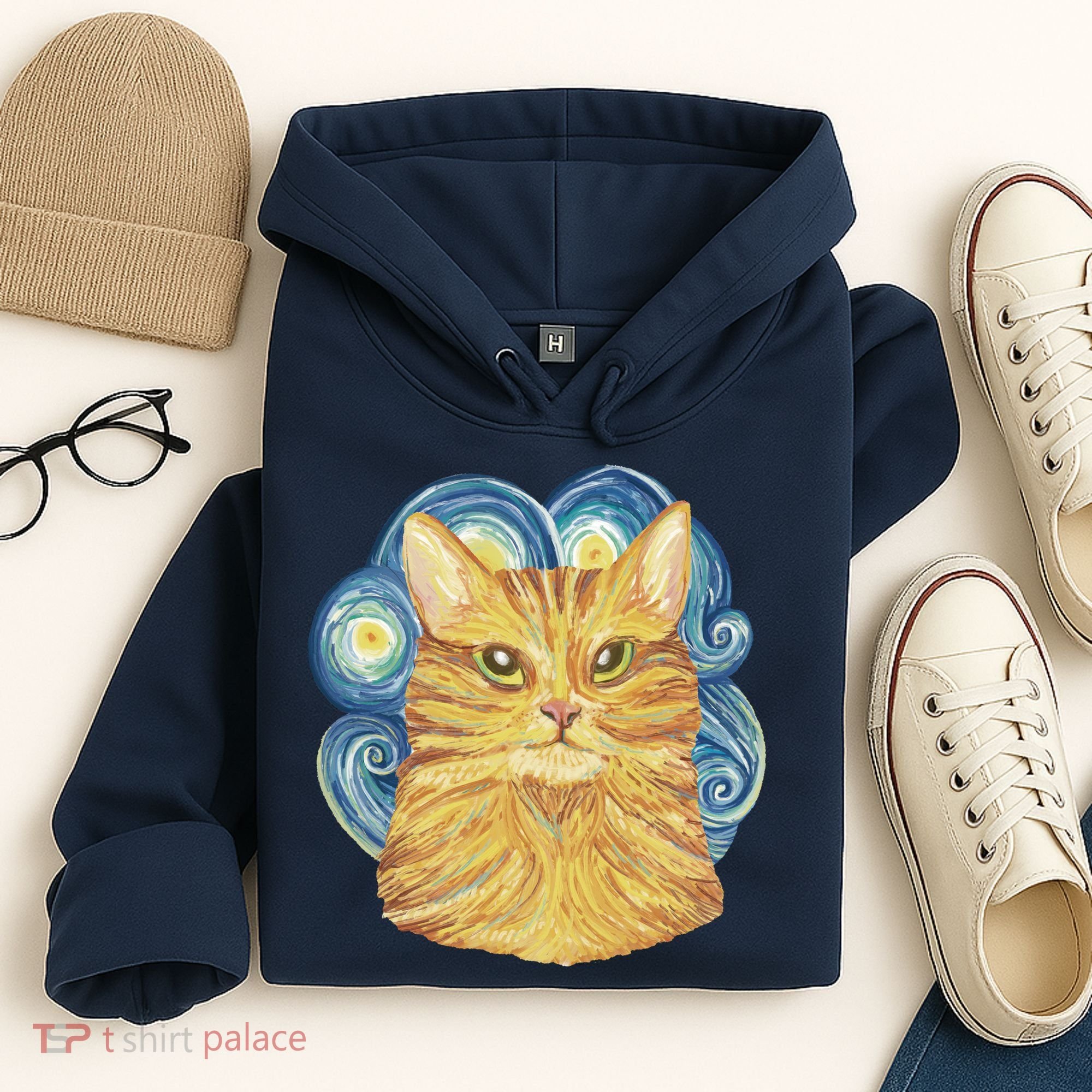Golden Cat Post Impressionism Hoodie