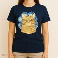 Golden Cat Post Impressionism T-Shirt thumb 4