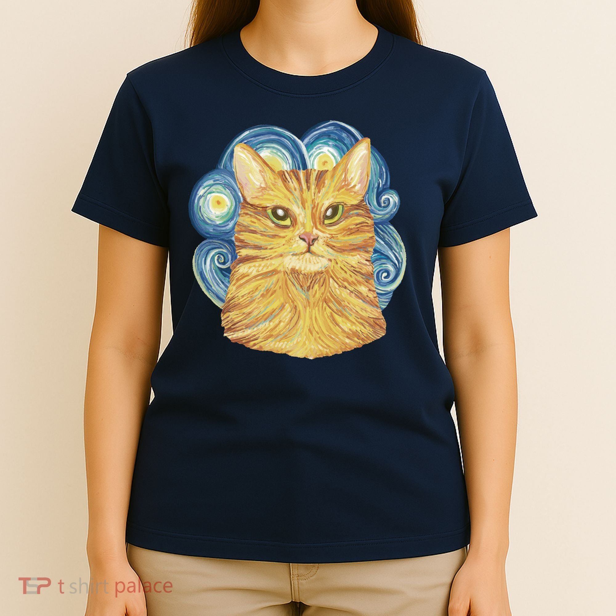Golden Cat Post Impressionism T-Shirt