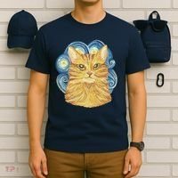 Golden Cat Post Impressionism T-Shirt thumb 6