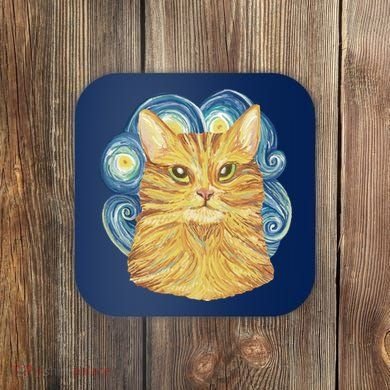 Golden Cat Post Impressionism Coaster