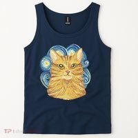 Golden Cat Post Impressionism Tank Top thumb 2