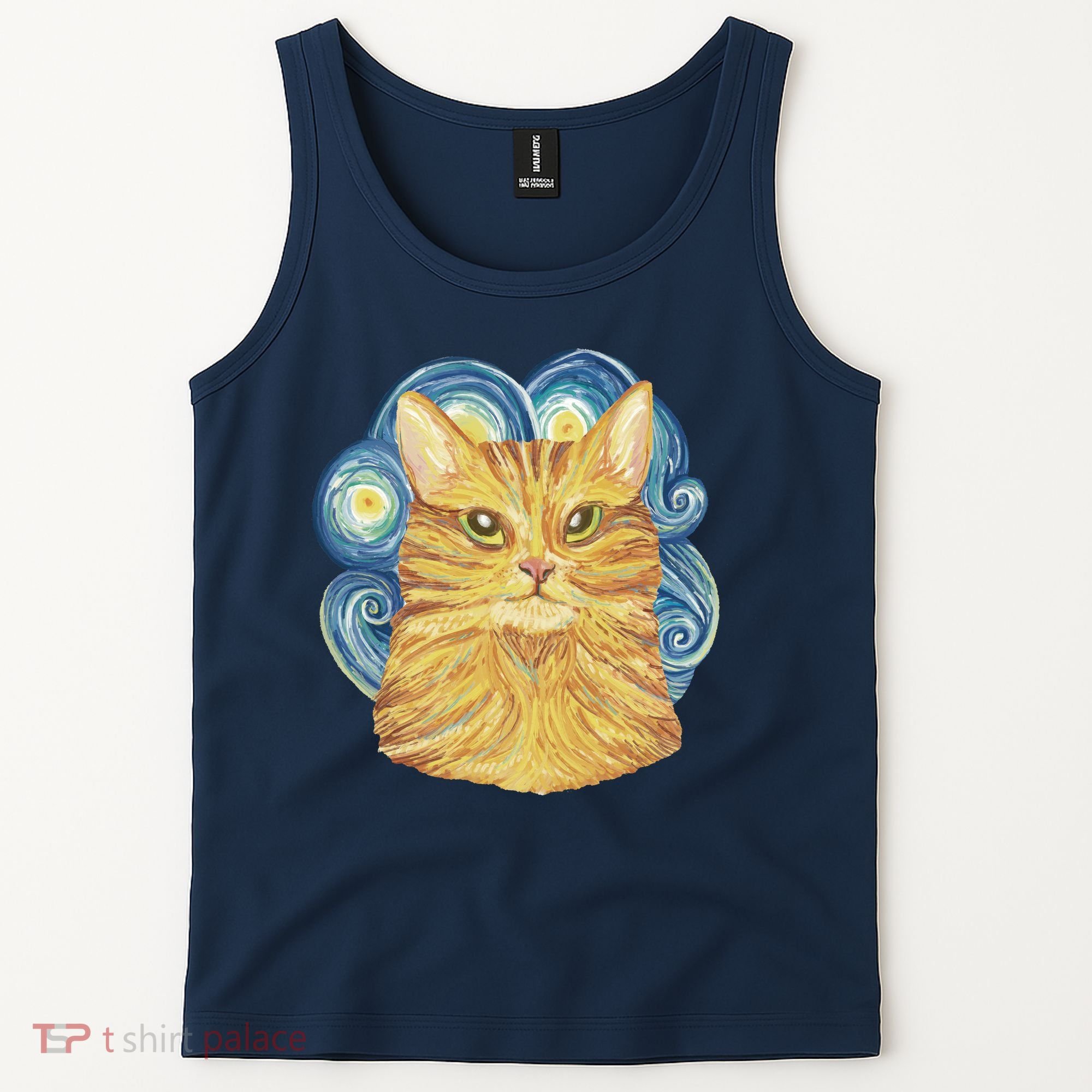 Golden Cat Post Impressionism Tank Top