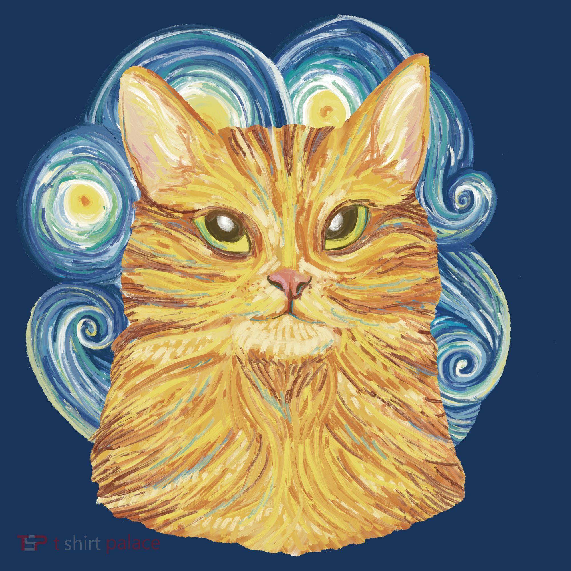 Golden Cat Post Impressionism Tank Top