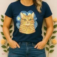 Golden Cat Post Impressionism Women's T-Shirt thumb 2