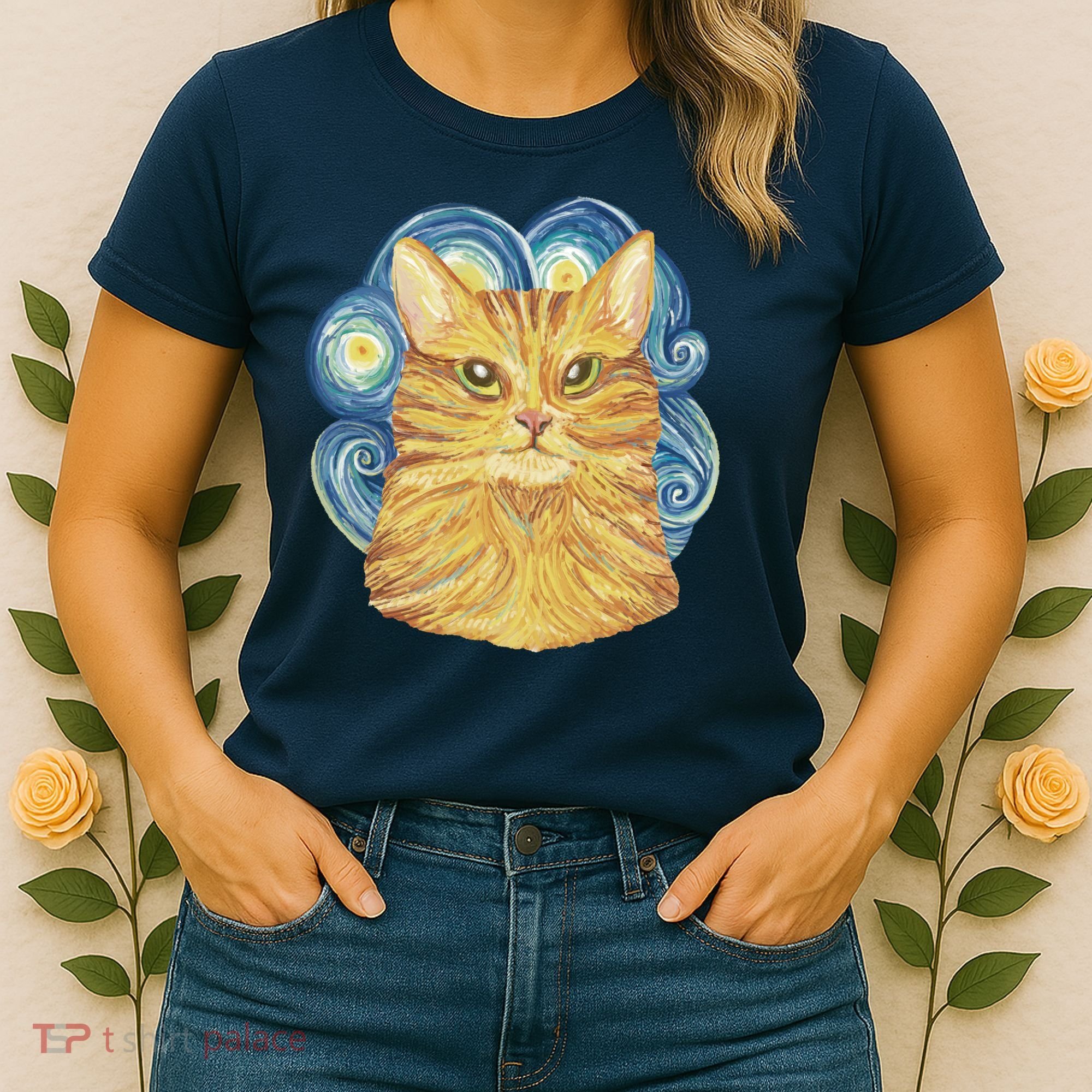 Golden Cat Post Impressionism Women's T-Shirt