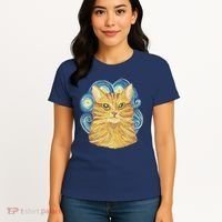 Golden Cat Post Impressionism Women's T-Shirt thumb 4