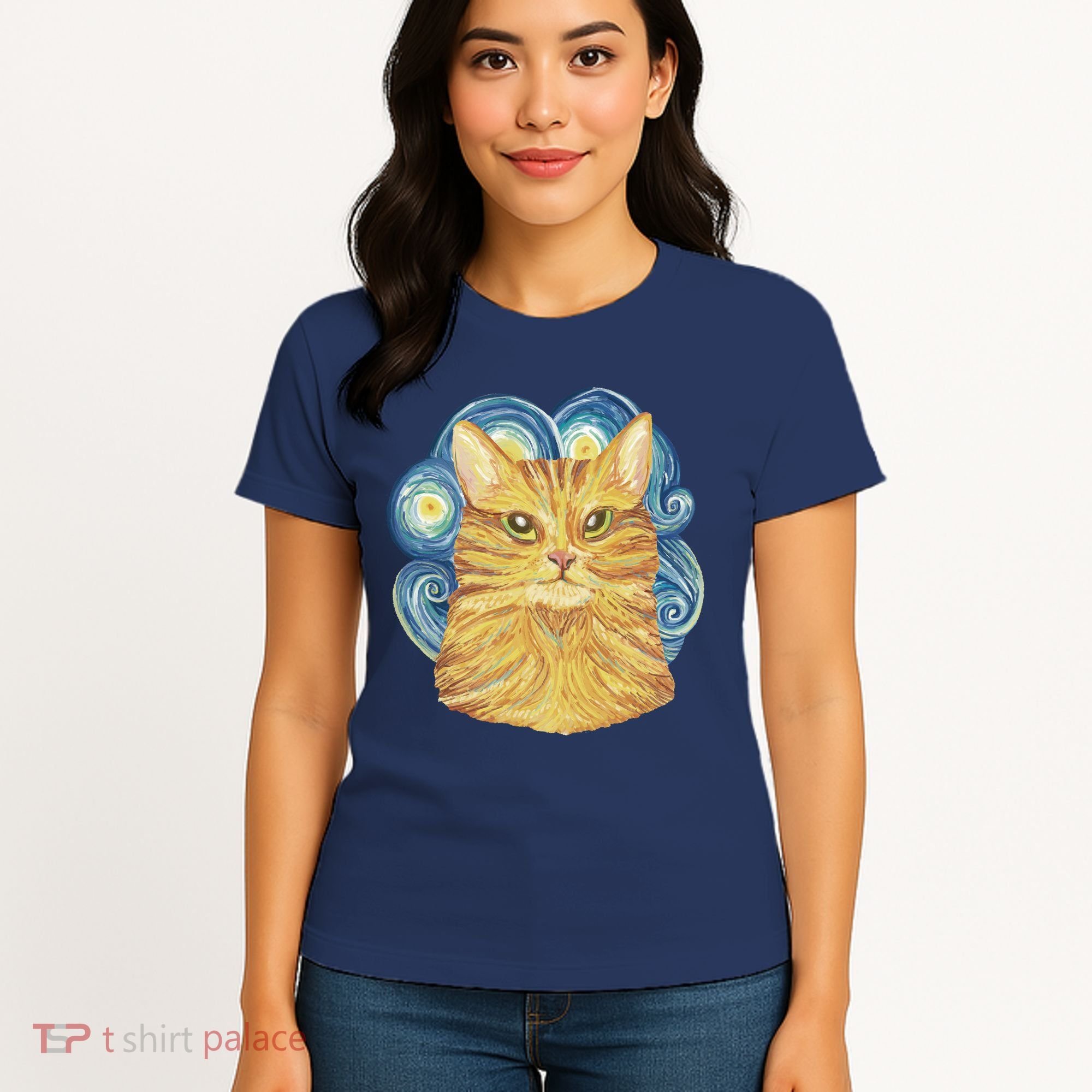 Golden Cat Post Impressionism Women's T-Shirt