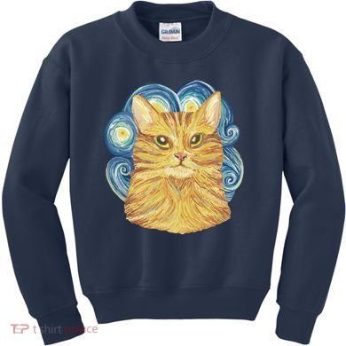 Golden Cat Post Impressionism Kids Sweatshirt