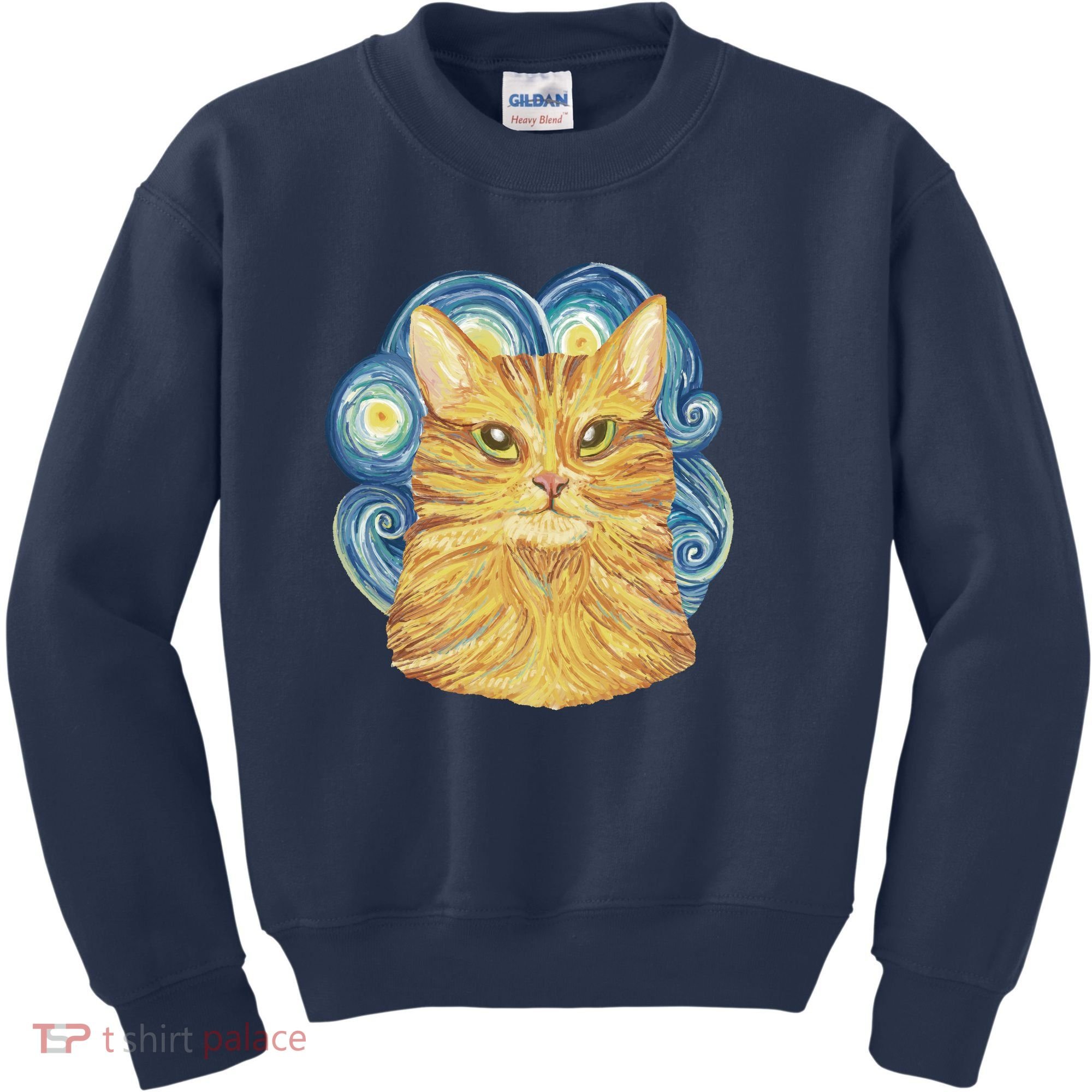Golden Cat Post Impressionism Kids Sweatshirt