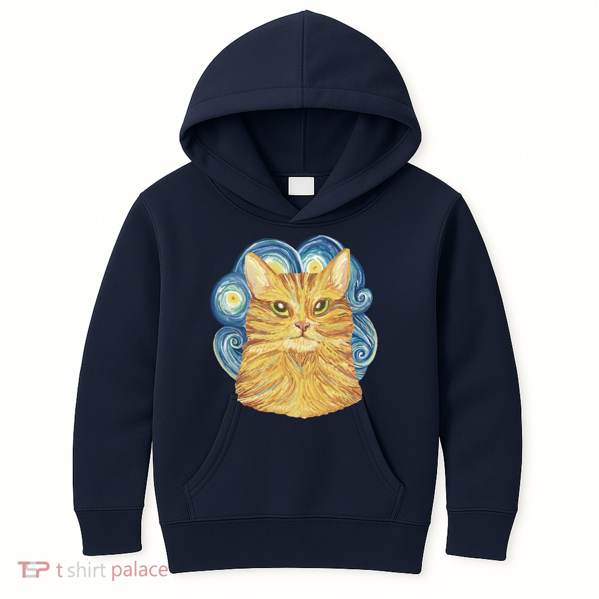 Golden Cat Post Impressionism Kids Hoodie