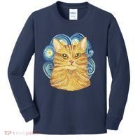 Golden Cat Post Impressionism Kids Long Sleeve Shirt thumb 0