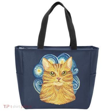 Golden Cat Post Impressionism Tote Bag