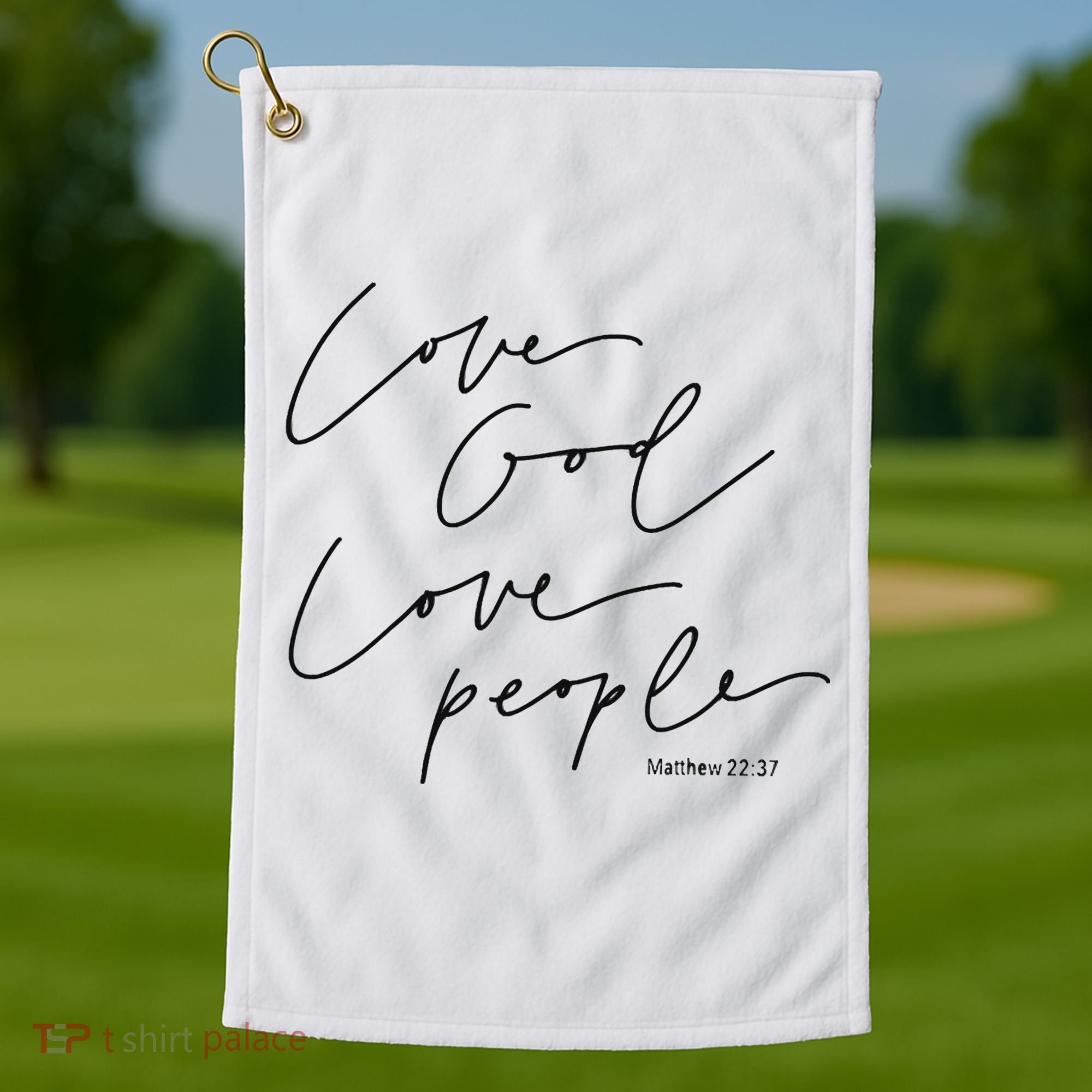 God Christian Quote Easter Day Love People Golf Towel
