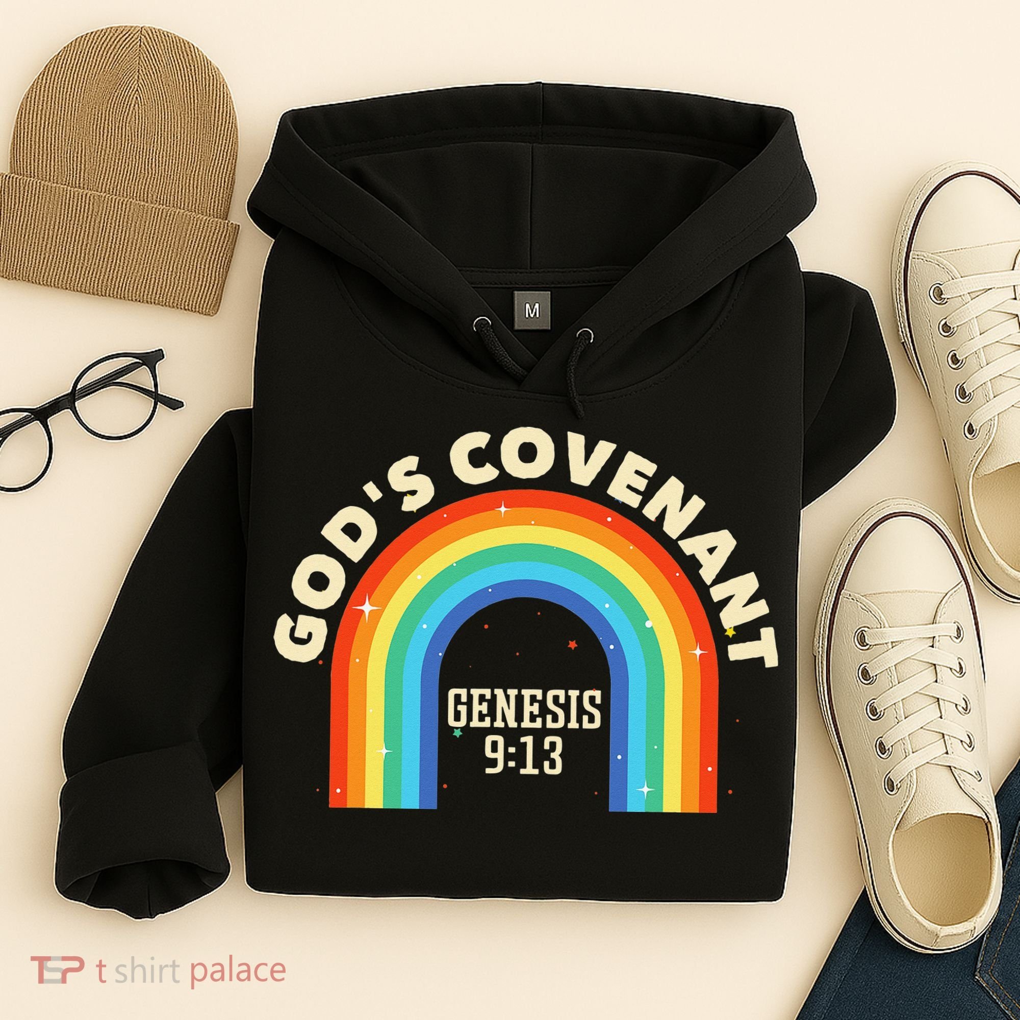 God’s Covenant Rainbow Genesis 9:13 Christian Hoodie