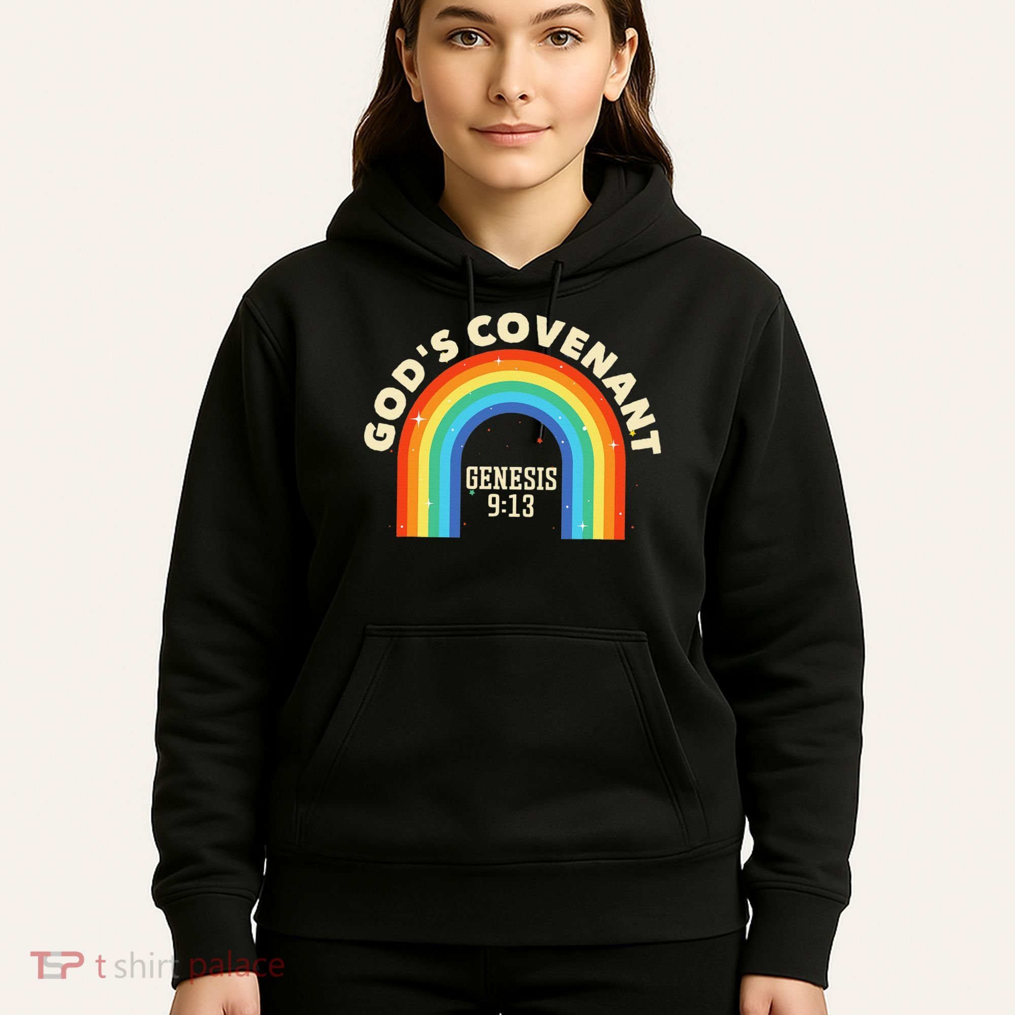 God’s Covenant Rainbow Genesis 9:13 Christian Hoodie