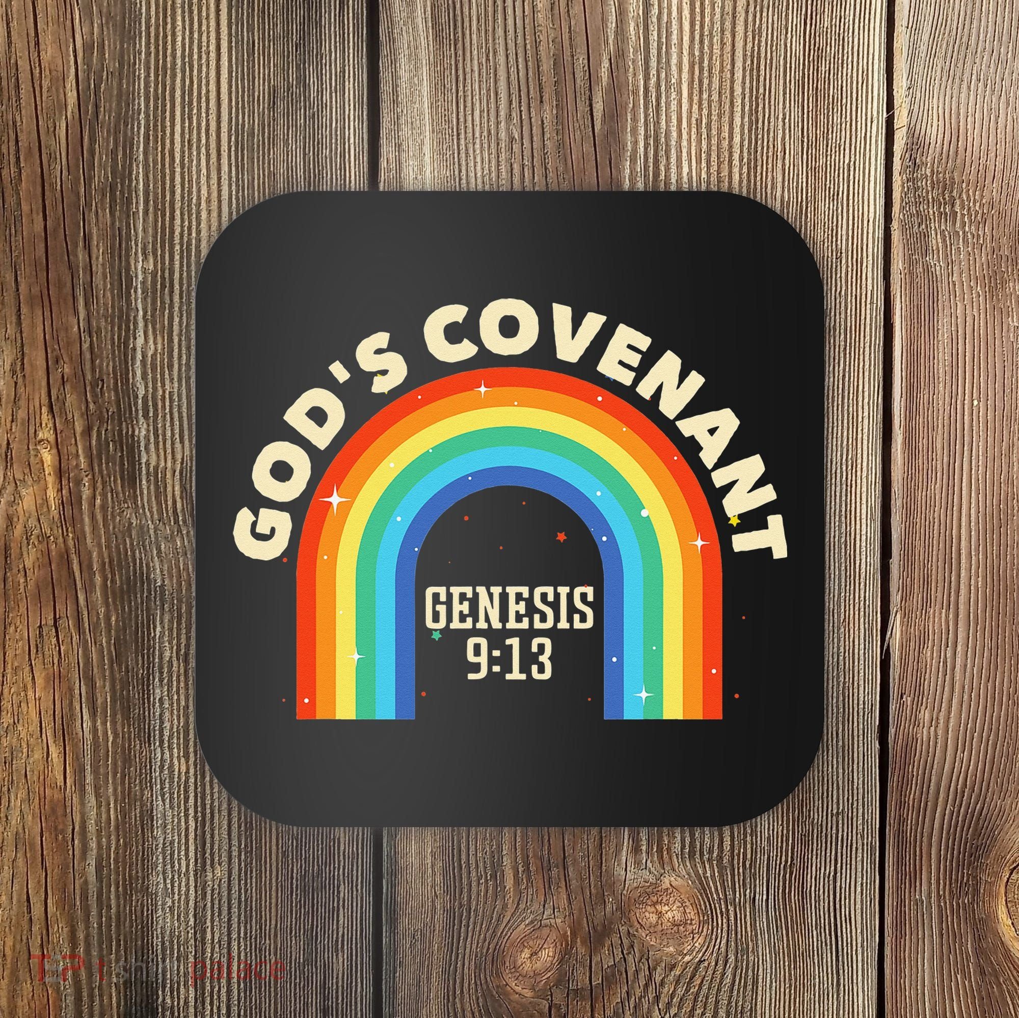 God’s Covenant Rainbow Genesis 9:13 Christian Coaster