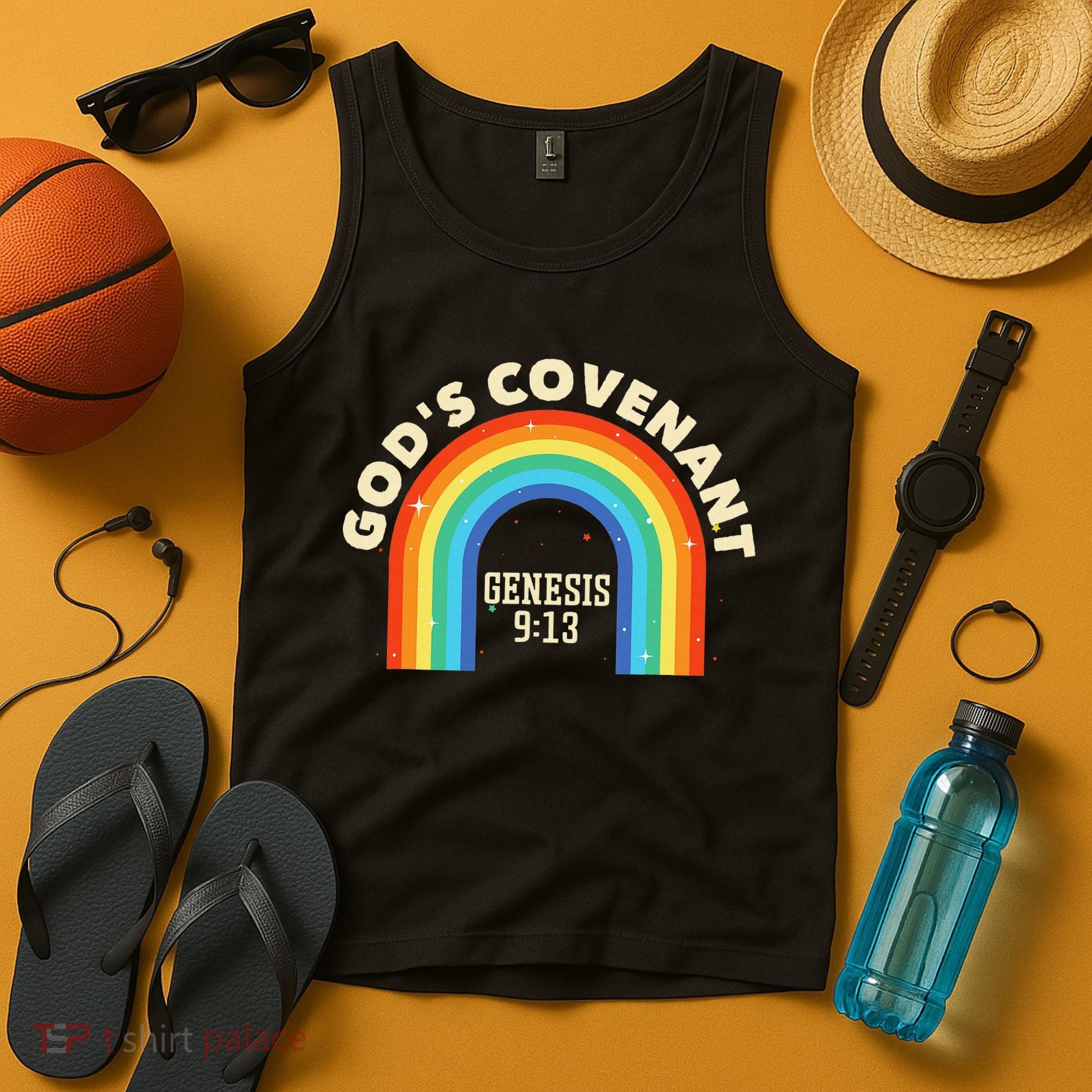 God’s Covenant Rainbow Genesis 9:13 Christian Tank Top
