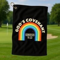 God’s Covenant Rainbow Genesis 9:13 Christian Golf Towel thumb 1
