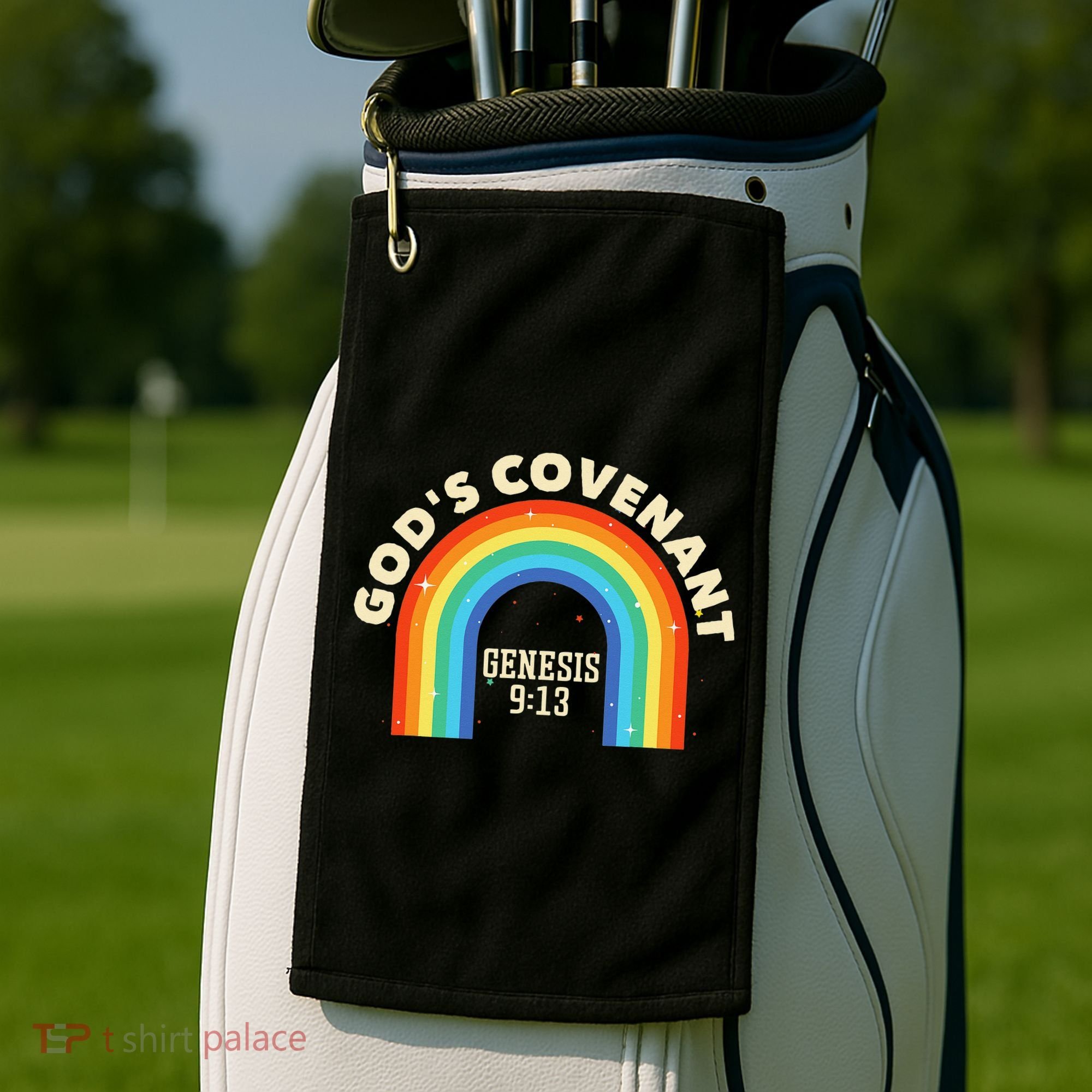 God’s Covenant Rainbow Genesis 9:13 Christian Golf Towel