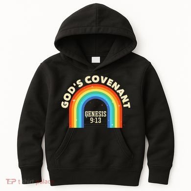 God’s Covenant Rainbow Genesis 9:13 Christian Kids Hoodie