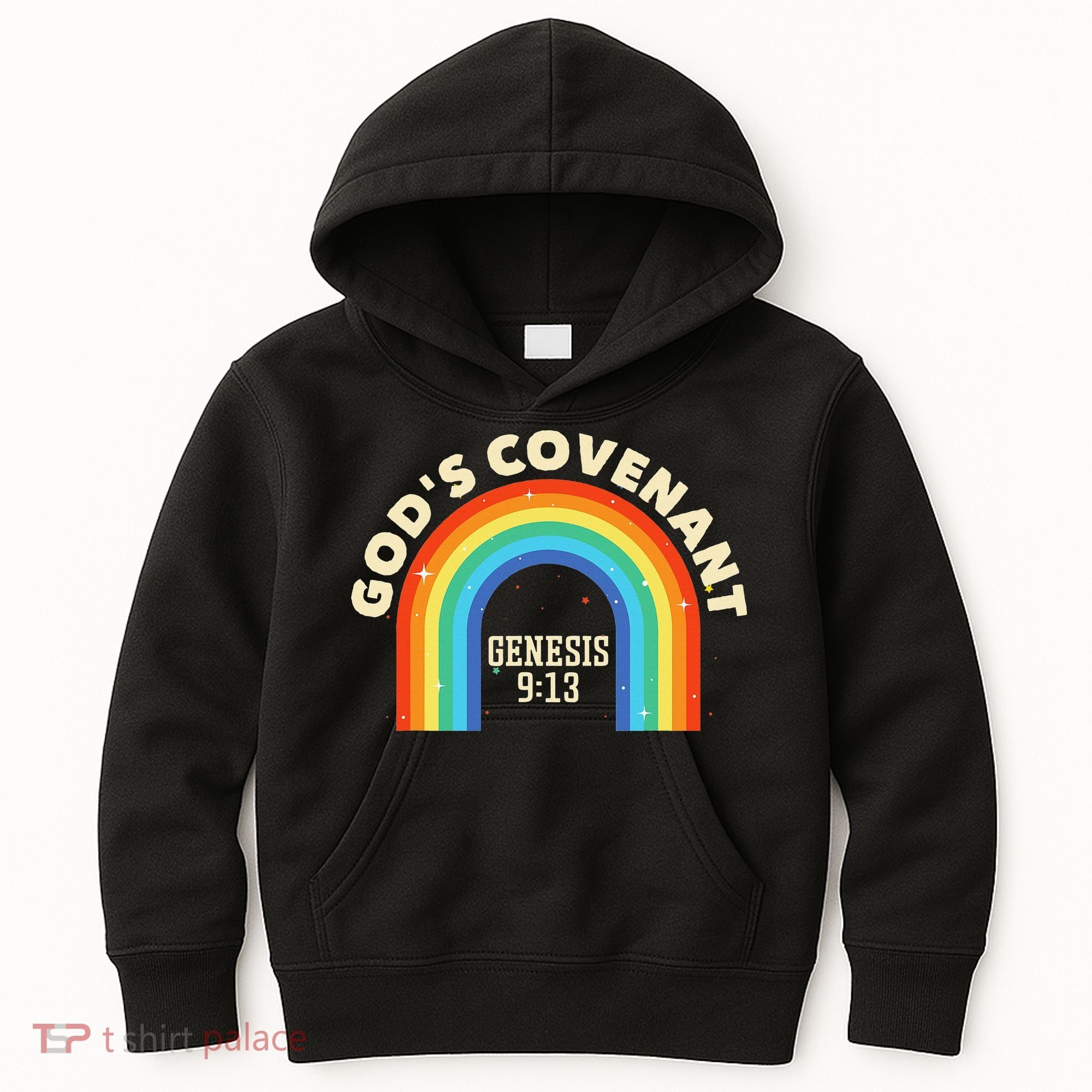 God’s Covenant Rainbow Genesis 9:13 Christian Kids Hoodie