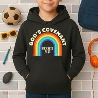 God’s Covenant Rainbow Genesis 9:13 Christian Kids Hoodie thumb 2