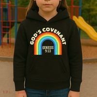 God’s Covenant Rainbow Genesis 9:13 Christian Kids Hoodie thumb 3