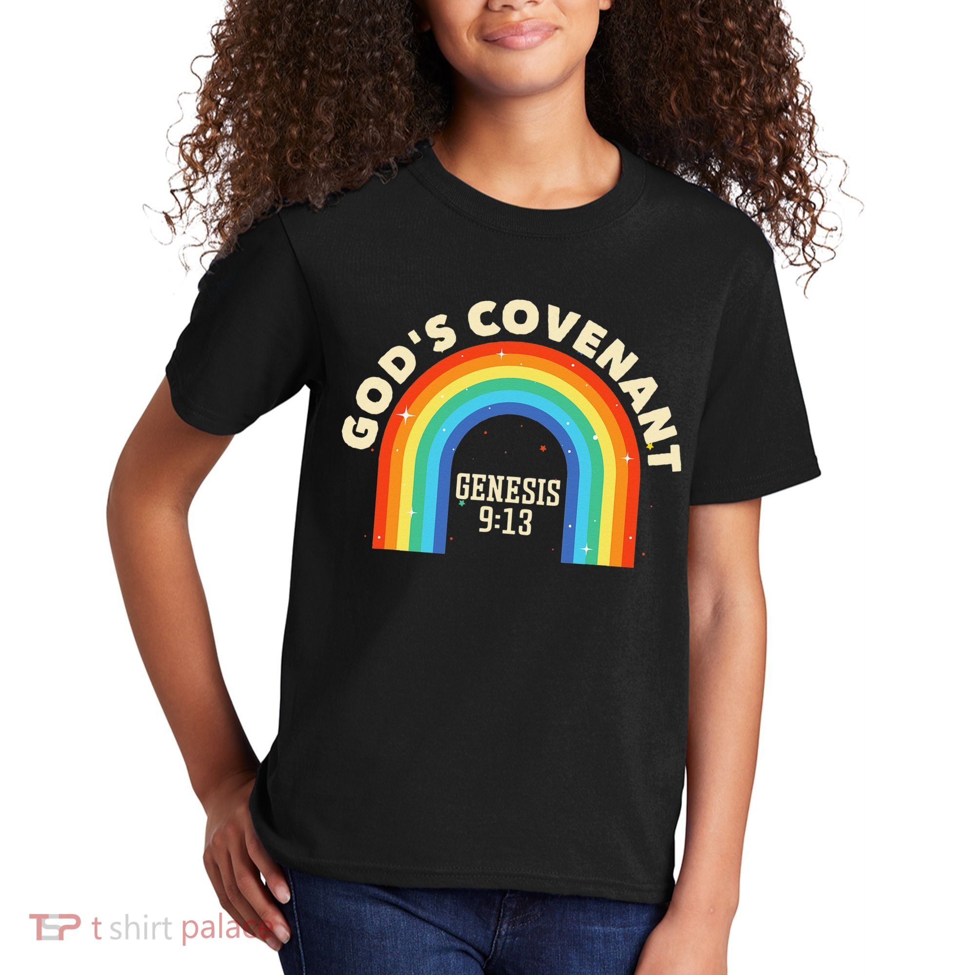 God’s Covenant Rainbow Genesis 9:13 Christian Kids T-Shirt