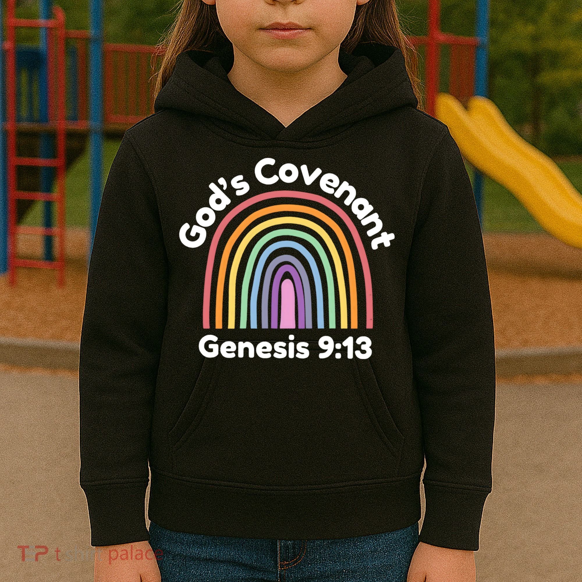 God’s Covenant Rainbow | Genesi 9:13 Christian Kids Hoodie