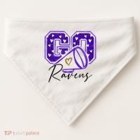 Go Cheer Ravens Sprots Fan Team USA-Made Doggie Bandana thumb 0